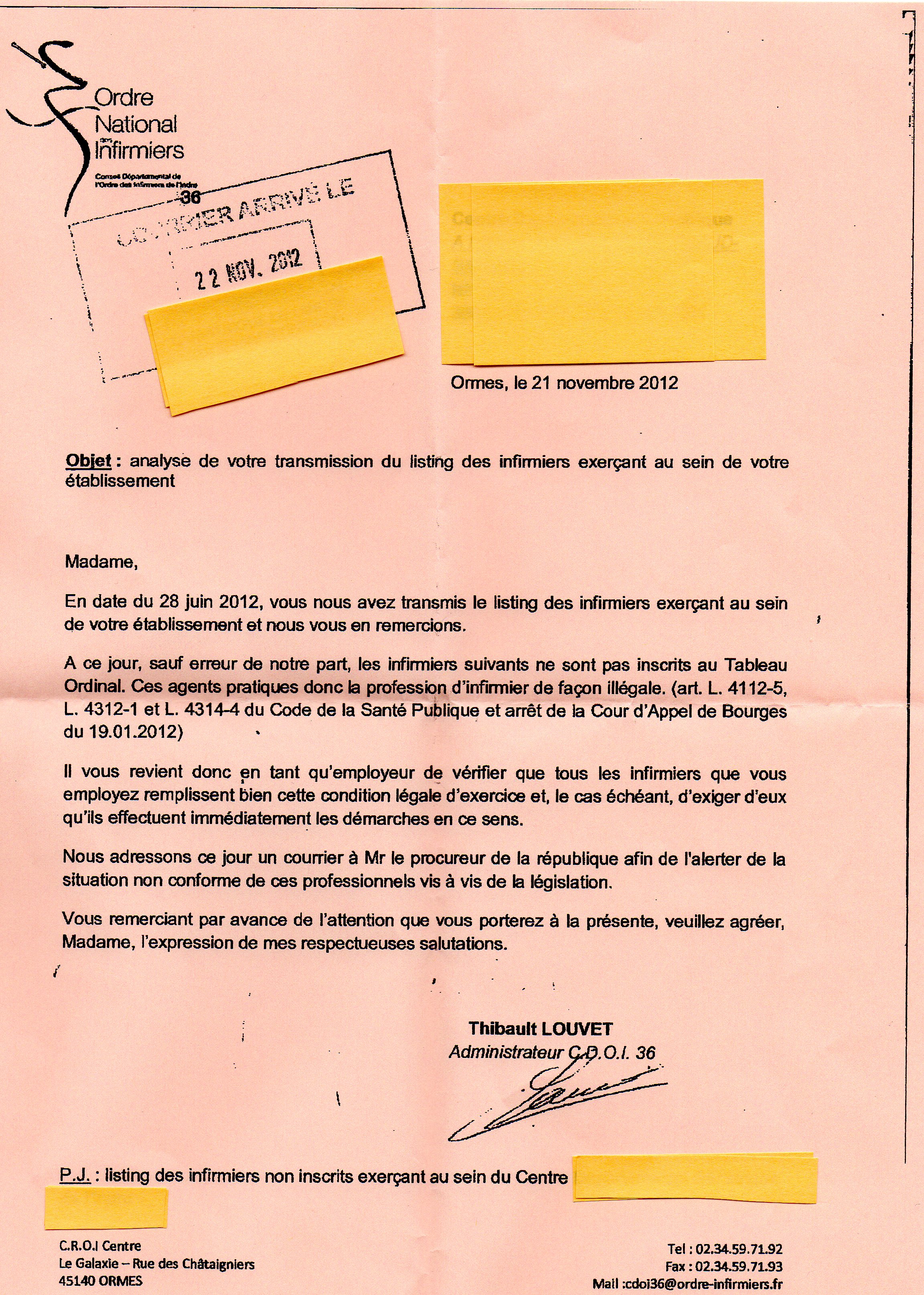 modele de courrier a l’ordre des medecins