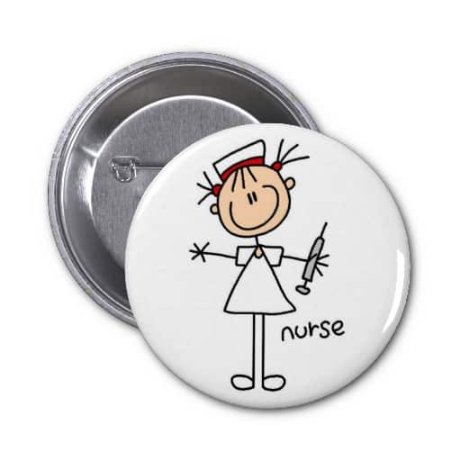 Infirmière à domicile caducée médecine profession soins Badge 38mm Button Pin