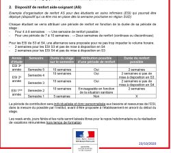 Copie d'écran du vademecum du ministère des solidarités et de la santé, en date du 23/10/2020