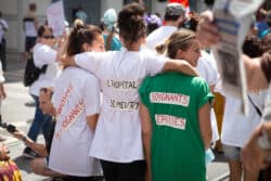 Lors d'une manifestation des soignants à Marseille, en Juin 2020