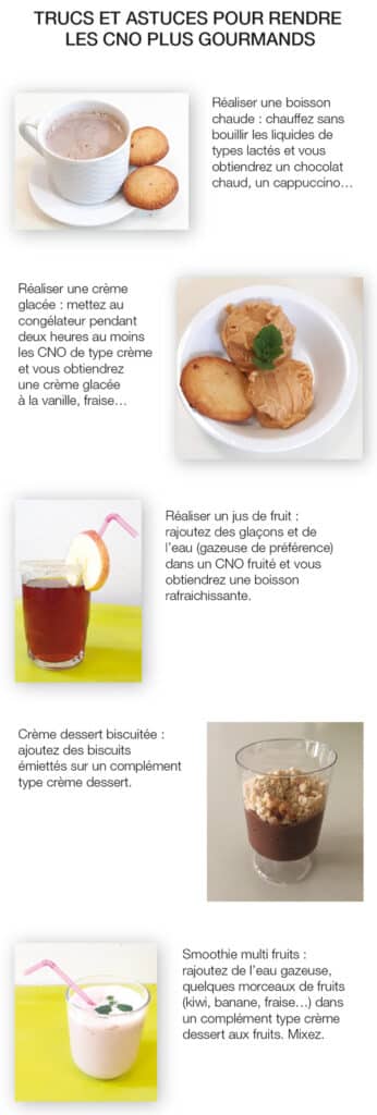 Trucs et astuces pour rendre les CNO compléments nutrtionnels oraux plus gourmands