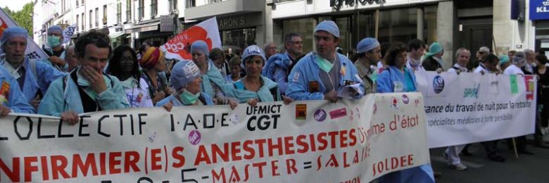 [VIDEO] Médecins et Infirmiers anesthésistes défilent ensemble pour leur retraite