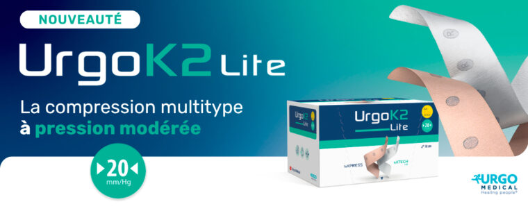 Nouveauté en compression : Urgo Medical lance UrgoK2 Lite, le système multitype à pression modérée pour répondre à de nouvelles situations cliniques Nouveauté en compression : Urgo Medical lance UrgoK2 Lite, le système multitype à pression modérée pour répondre à de nouvelles situations cliniques